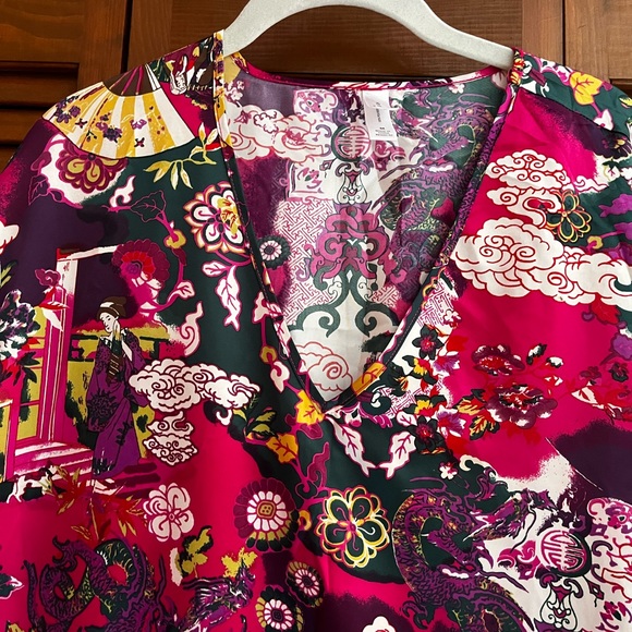 Cruz Natori Asian Floral Kimono Robe Lounger - Picture 12 of 12